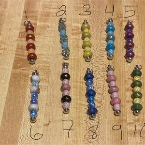 Handmade Multicolor Bead Key Chain Charms - choose one